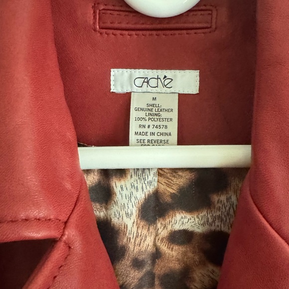 Vintage Cache Leather Motorcycle Vest, Red, M - Picture 4 of 6